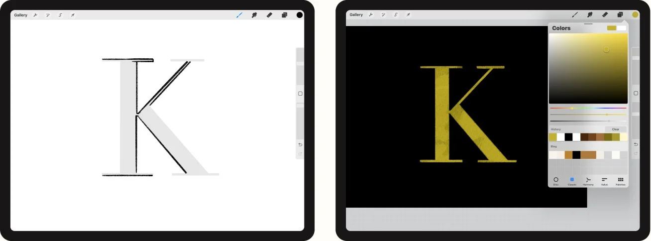 Outline and fill in your initials